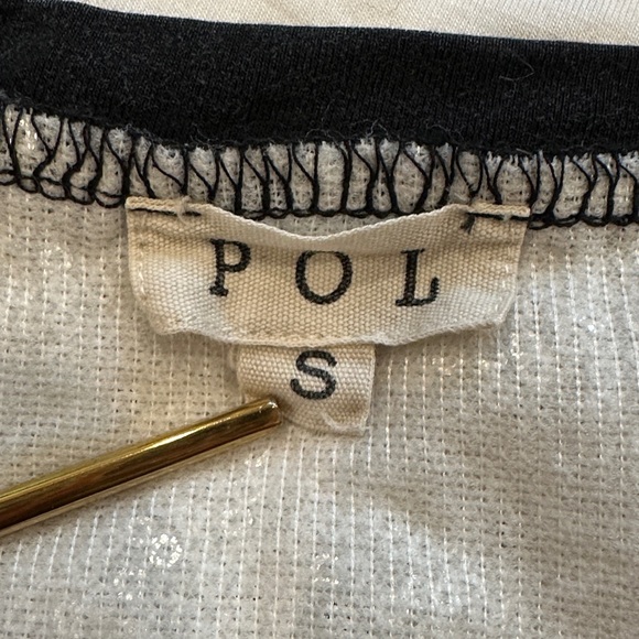 POL Sequin Shoulder & Pocket Tee - Black with Silver - Picture 5 of 5